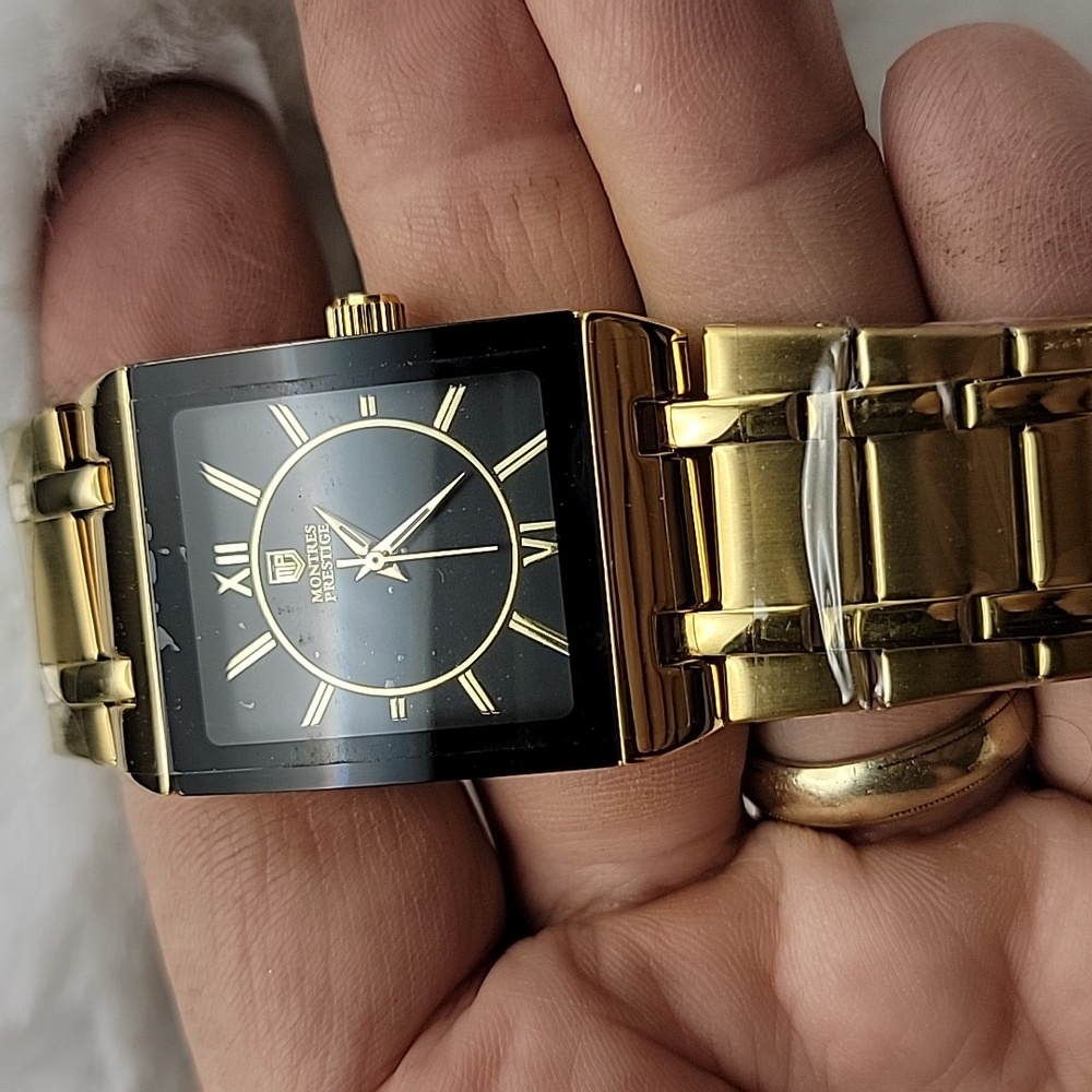 MPW-0252 Montres Prestige X Invicta Mens 41.5mm Gold Bracelet Black Watch NEW - Picture 5 of 10